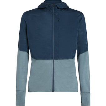 Icebreaker Merino 200 Realfleece™ Descender LS Zip  Hoodie Abyss / Blue Ash / CB Herren