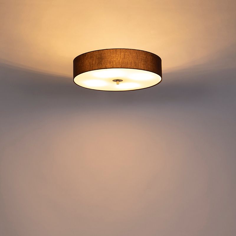 Landelijke plafondlamp bruin 50 cm - Drum