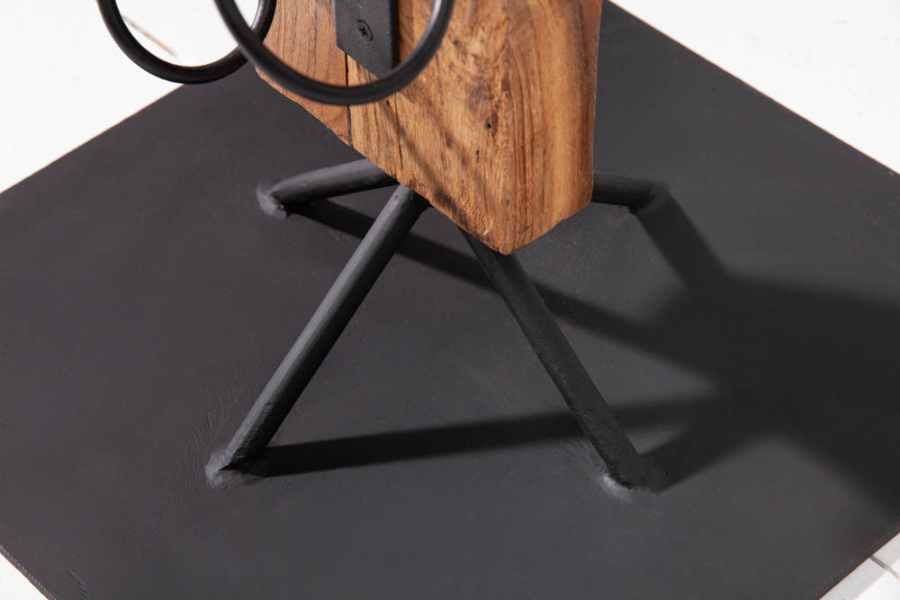 Massives Weinregal BARRACUDA 140cm Teakholz rustikaler Flaschenhalter