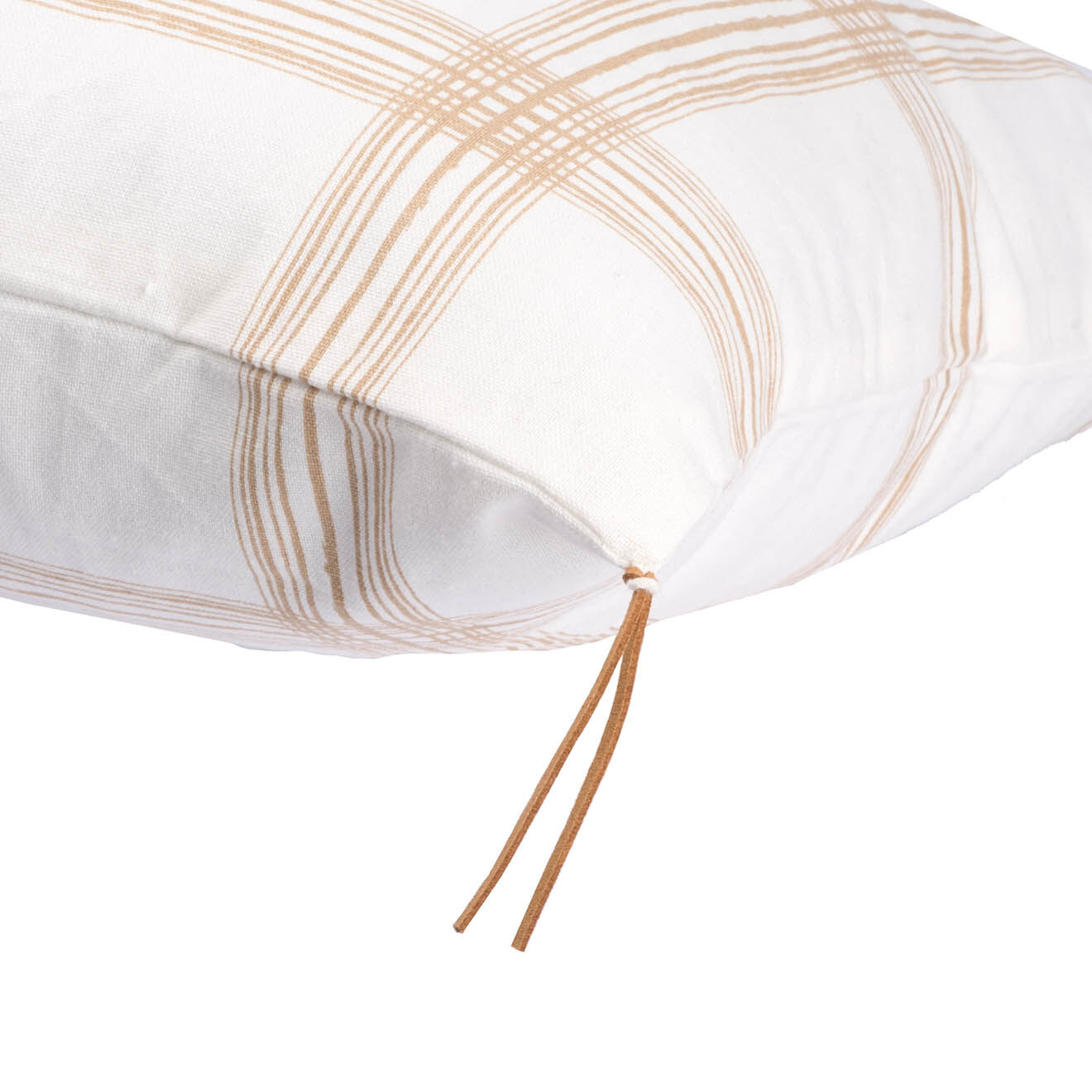 Febronie Housse de coussin Madras sable - 50x50 cm