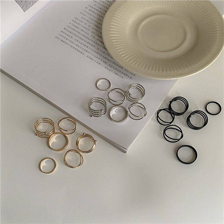 Rosesand - Set van 6: Legering ring (diverse ontwerpen)