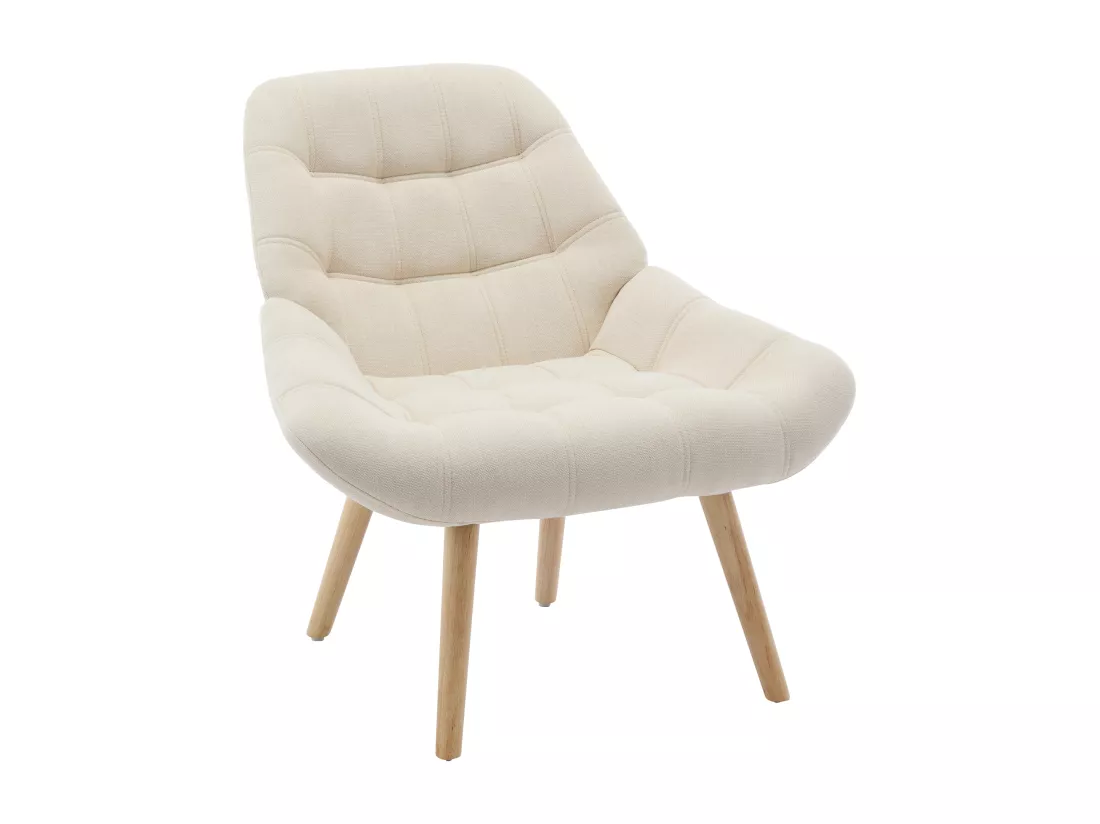 Fauteuil en tissu beige LUOSTO