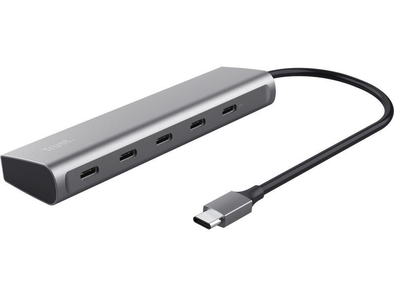 Trust Halyx USB-C-Hub mit 5 Ports Aluminium-USB-C-Hub für vier zusätzliche USB-C-Anschlüsse