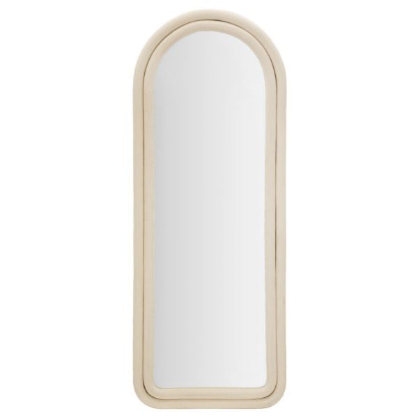 Mauro Ferretti Espelho de Parede Veludo Creme Cloe 60X4X160 cm - 066120000C