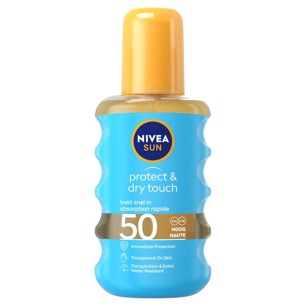 Deze zonnebrandcreme voelt heel fijn op mijn huidprotect & dry touch transparante zonnespray SPF 50 - 200 ml