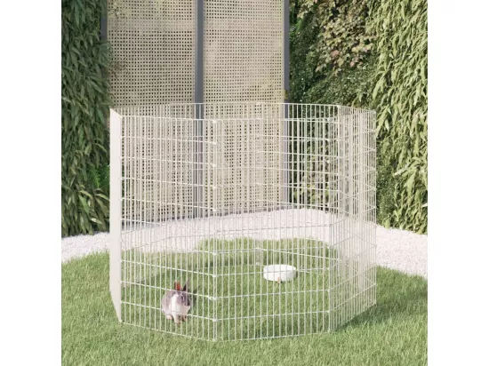 Enclos d'animaux en liberté 8 panneaux 54x100 cm fer galvanisé