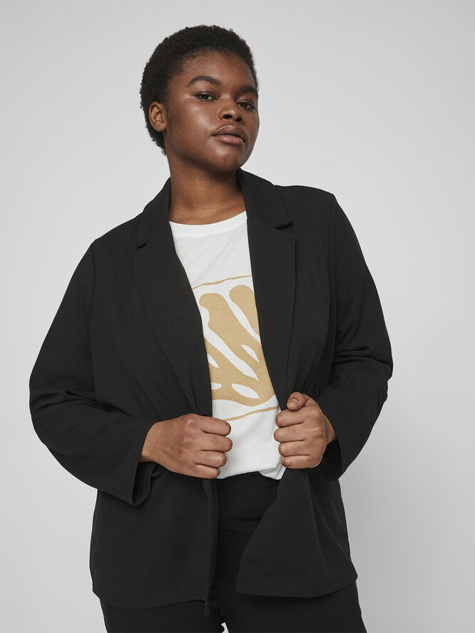 Evoked Vila VILOAN L/S FITTED BLAZER/SU/CUR - N Black