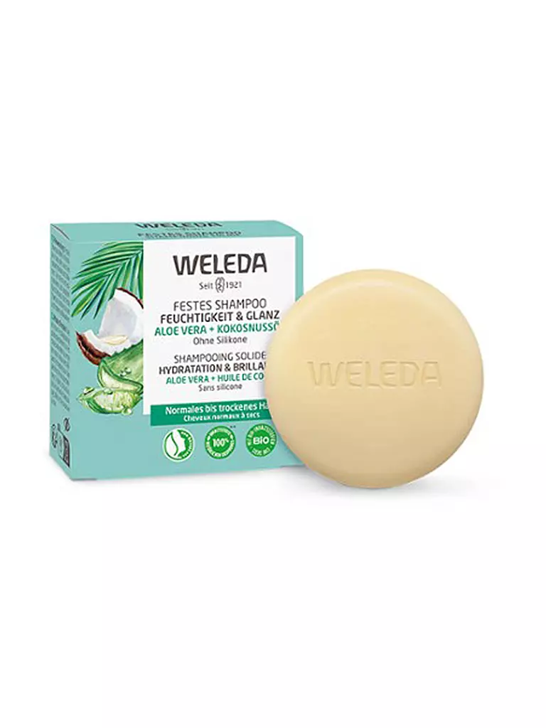 WELEDA Festes Shampoo Feuchtigkeit und Glanz 50g keine Farbe