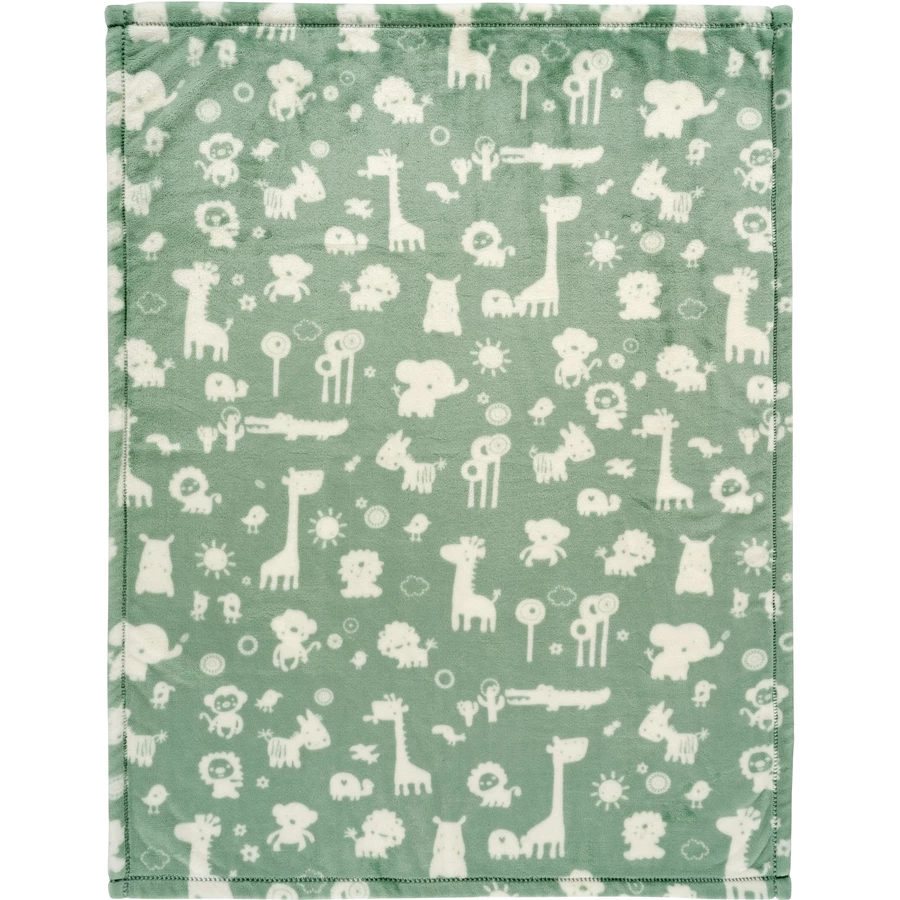 Alvi® Microfaserdecke mit UV Schutz Granite Animals granitgrün 75 x 100 cm