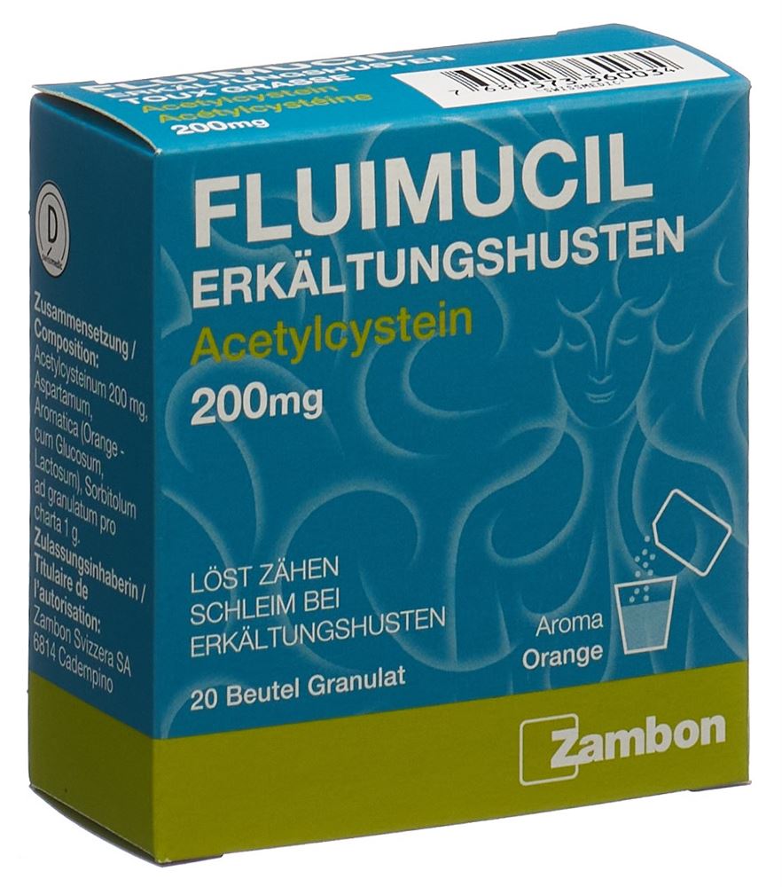 FLUIMUCIL Erkältungshusten Gran 200 mg Btl 20 Stk