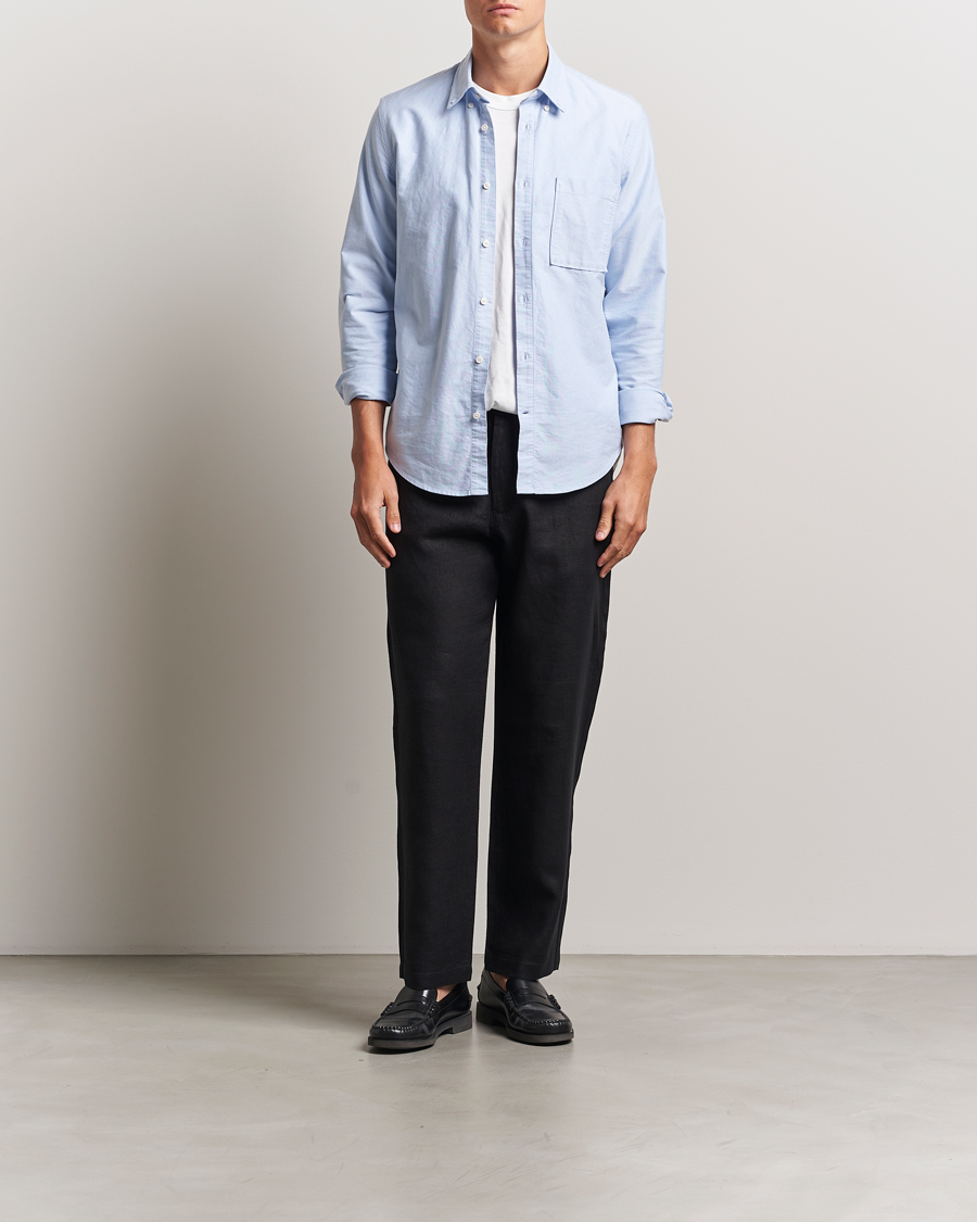 NN07 Aden Regular Fit Linen Trousers Black