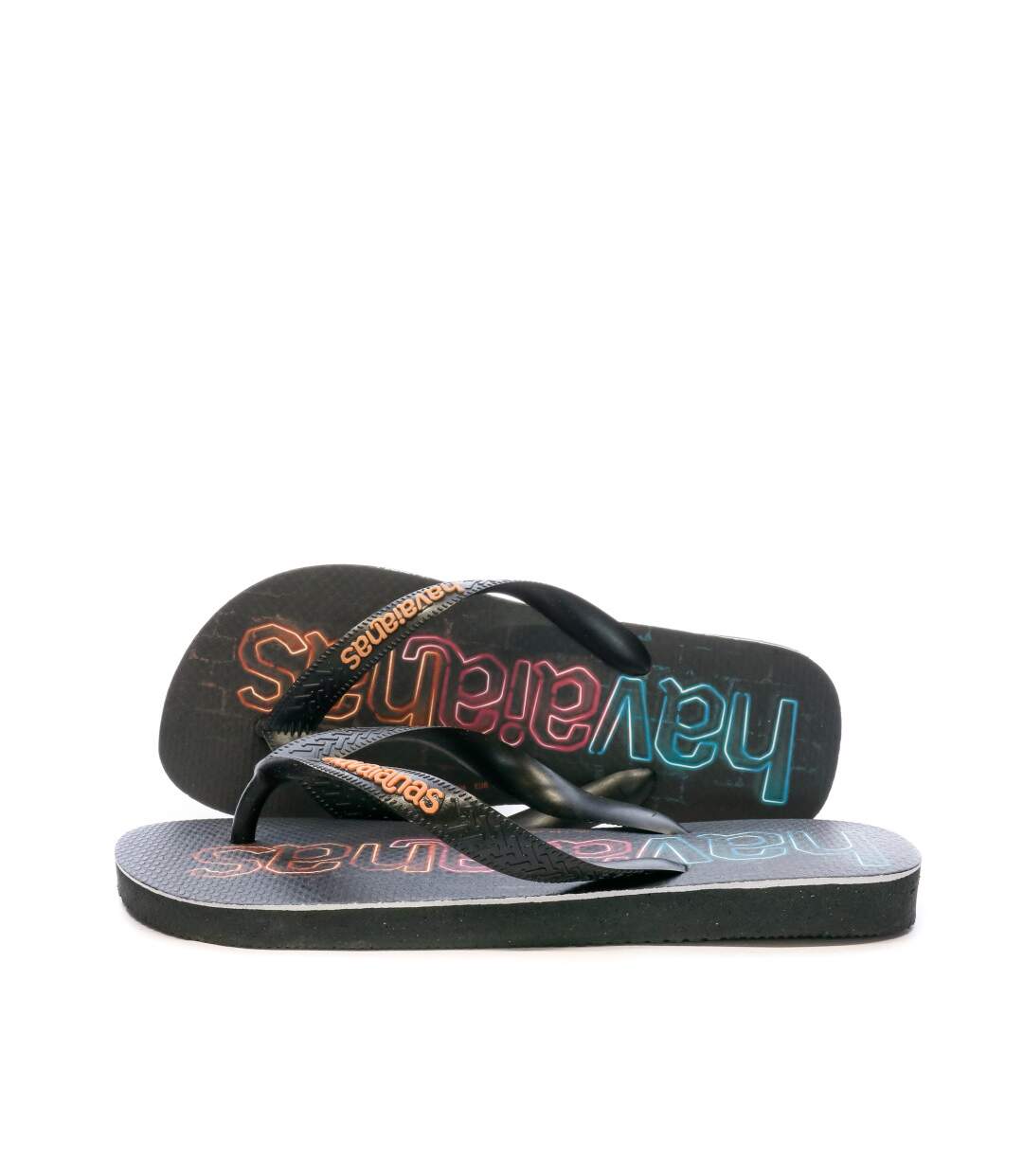 Tongs Noir Homme Havaianas Top Logomania Print