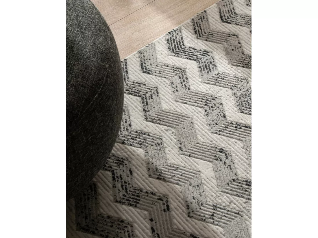 Tapis 160x160 gris Davos Grecian