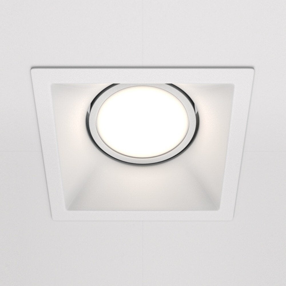 Dot inbouwplafondlamp in wit, GU10, vierkant, 90mm, IP20