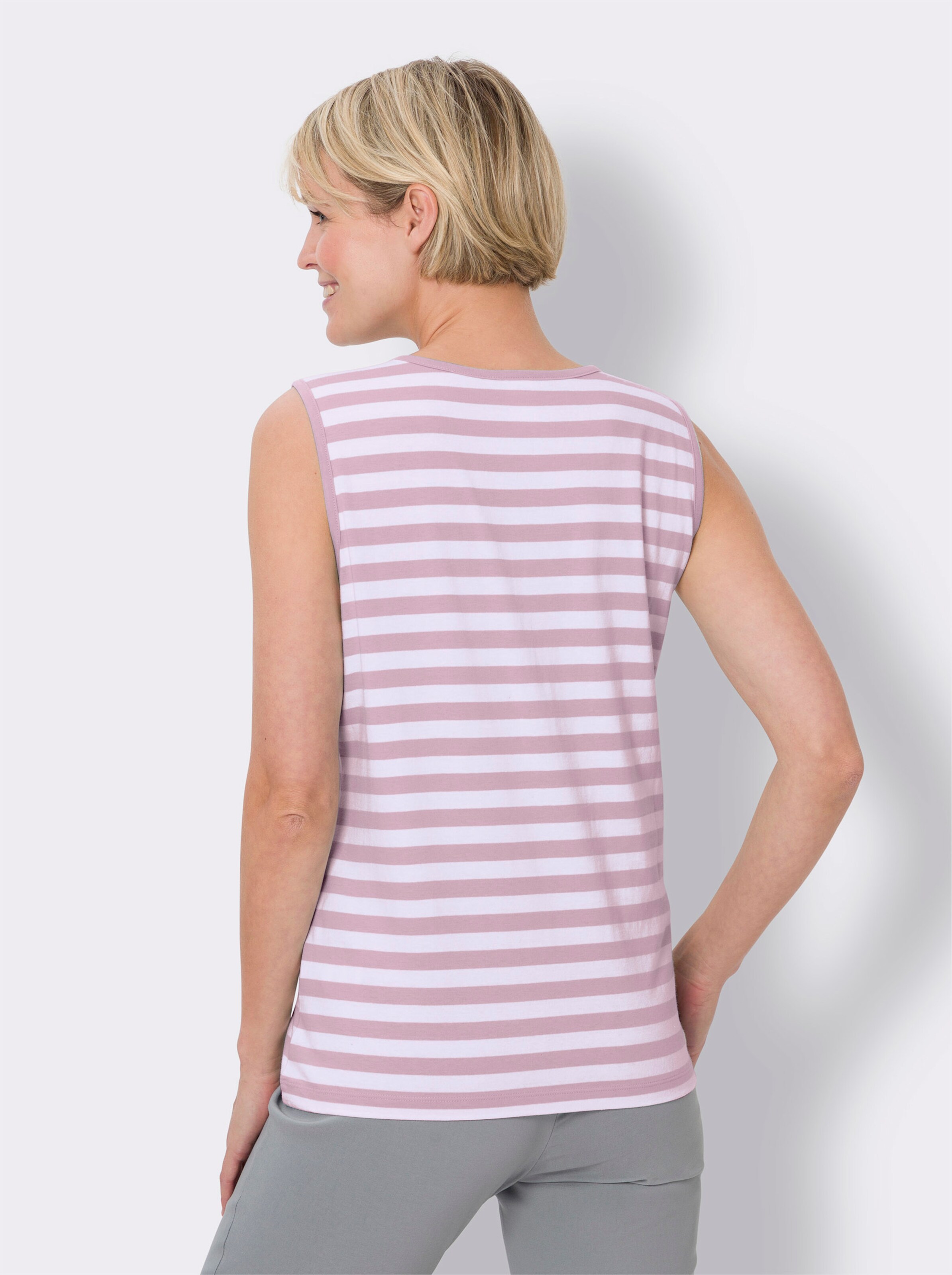 Shirttop mit garngefärbtem Ringel-Muster