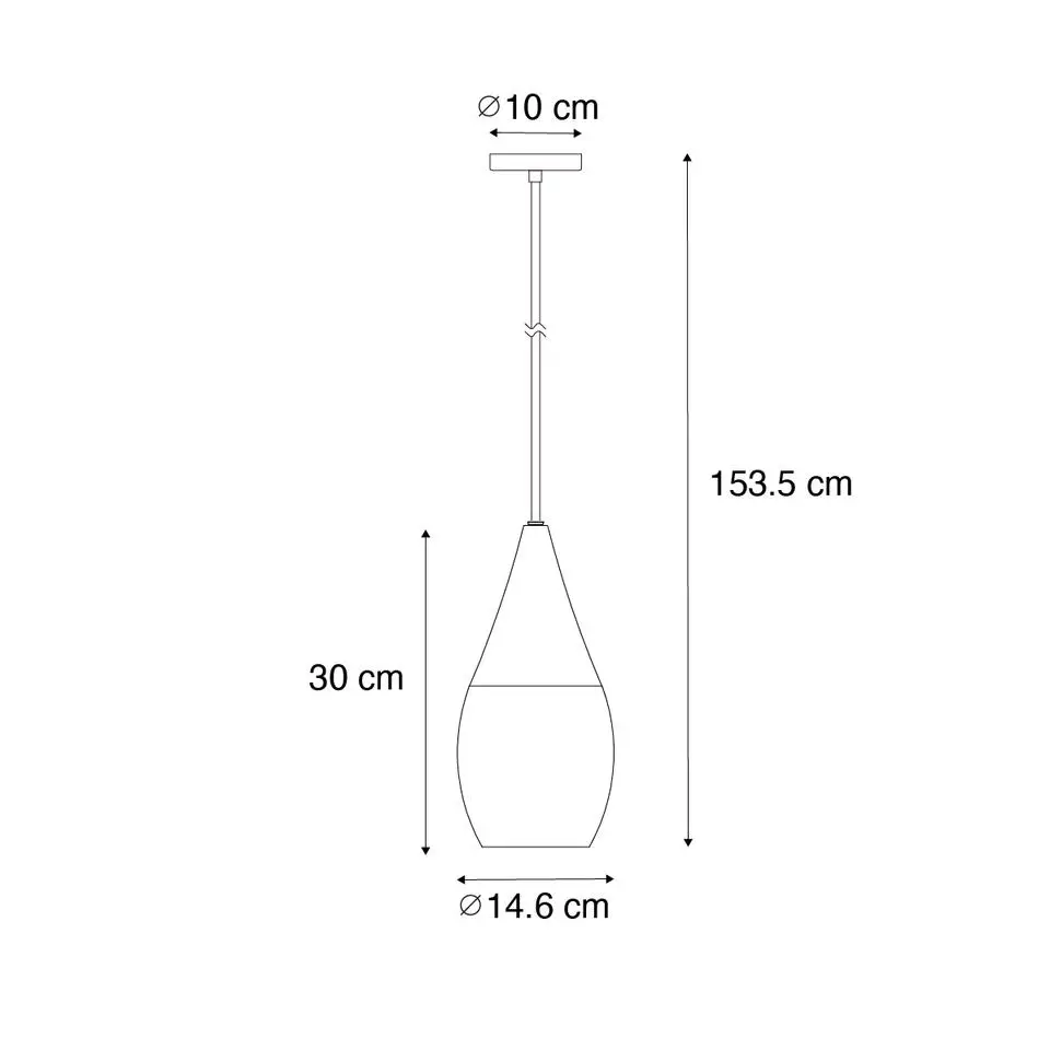 Qazqa hanglampen drop wit e27