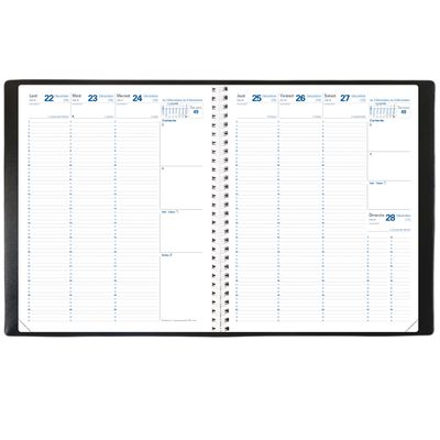Agenda Club Eurequart - 1 semaine sur 2 pages - 24 x 30 cm - noir - Quo Vadis