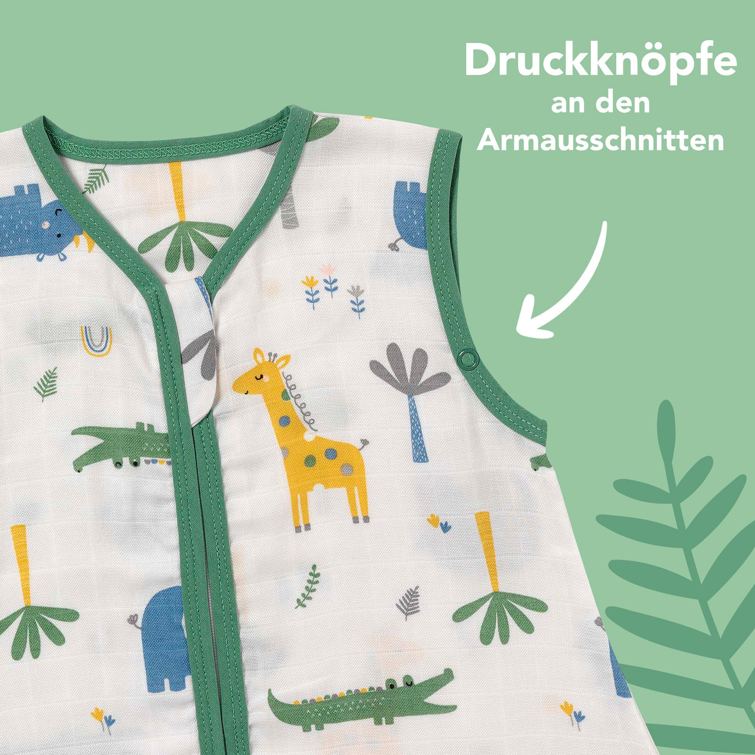 schlummersack Schlafsack ohne Füßen 0.5 Tog Dschungel