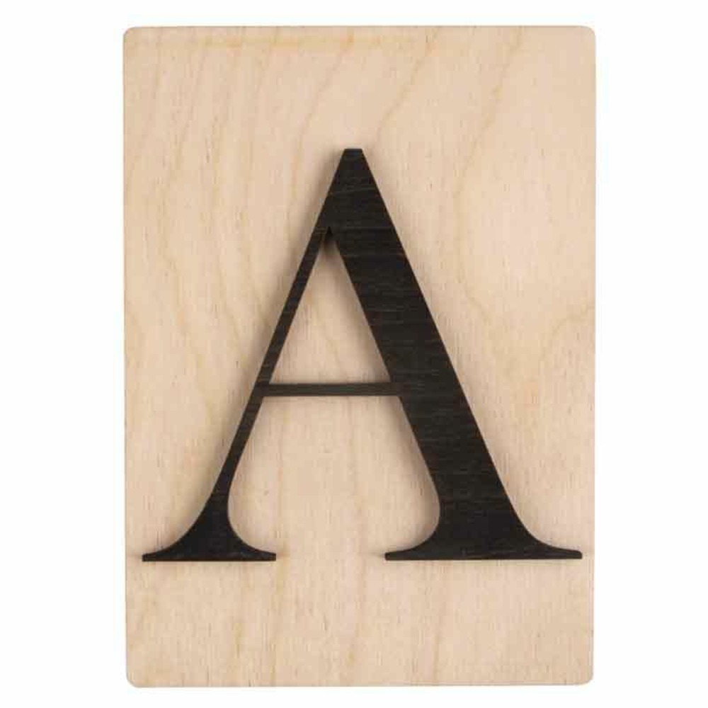 Lettre en bois 14,8 x 10,5 cm - a