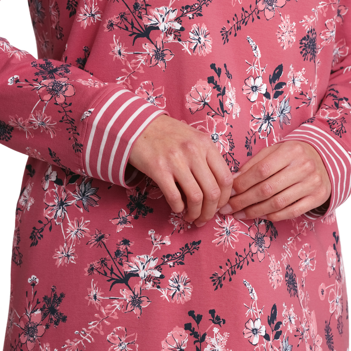 Gina Benotti Damen Nachthemd mit Blumen-Print himbeer