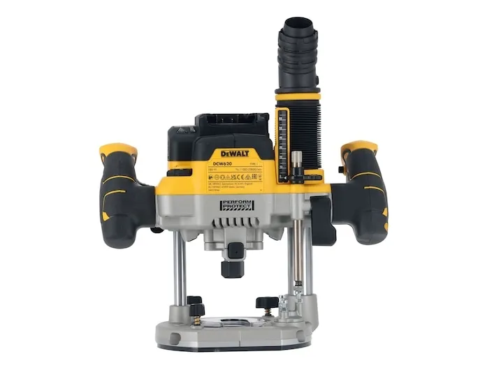 DeWALT DCW620NT-XJ, Fod til justering af fræsedybde, Børstefri, Sort, Gul, 23000 rpm, 8 (5/16