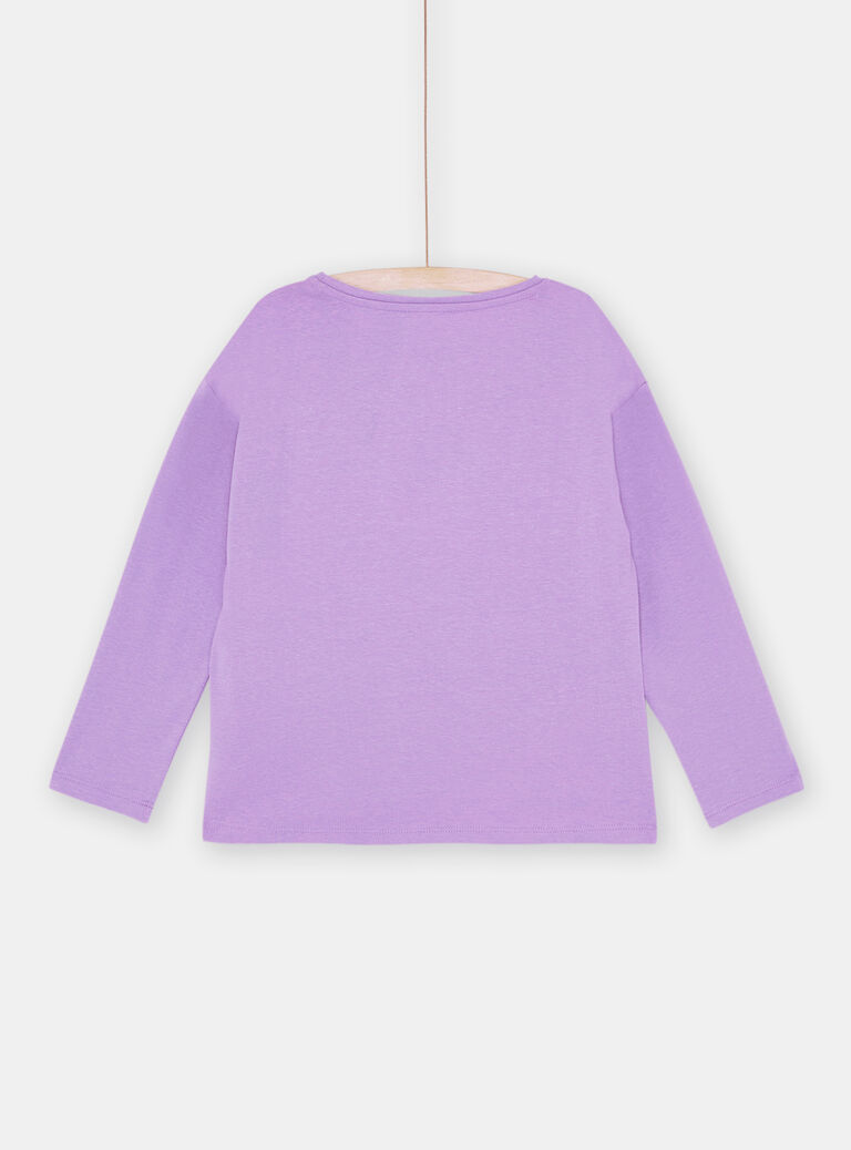 T-shirt parme à imprimé tigre fille