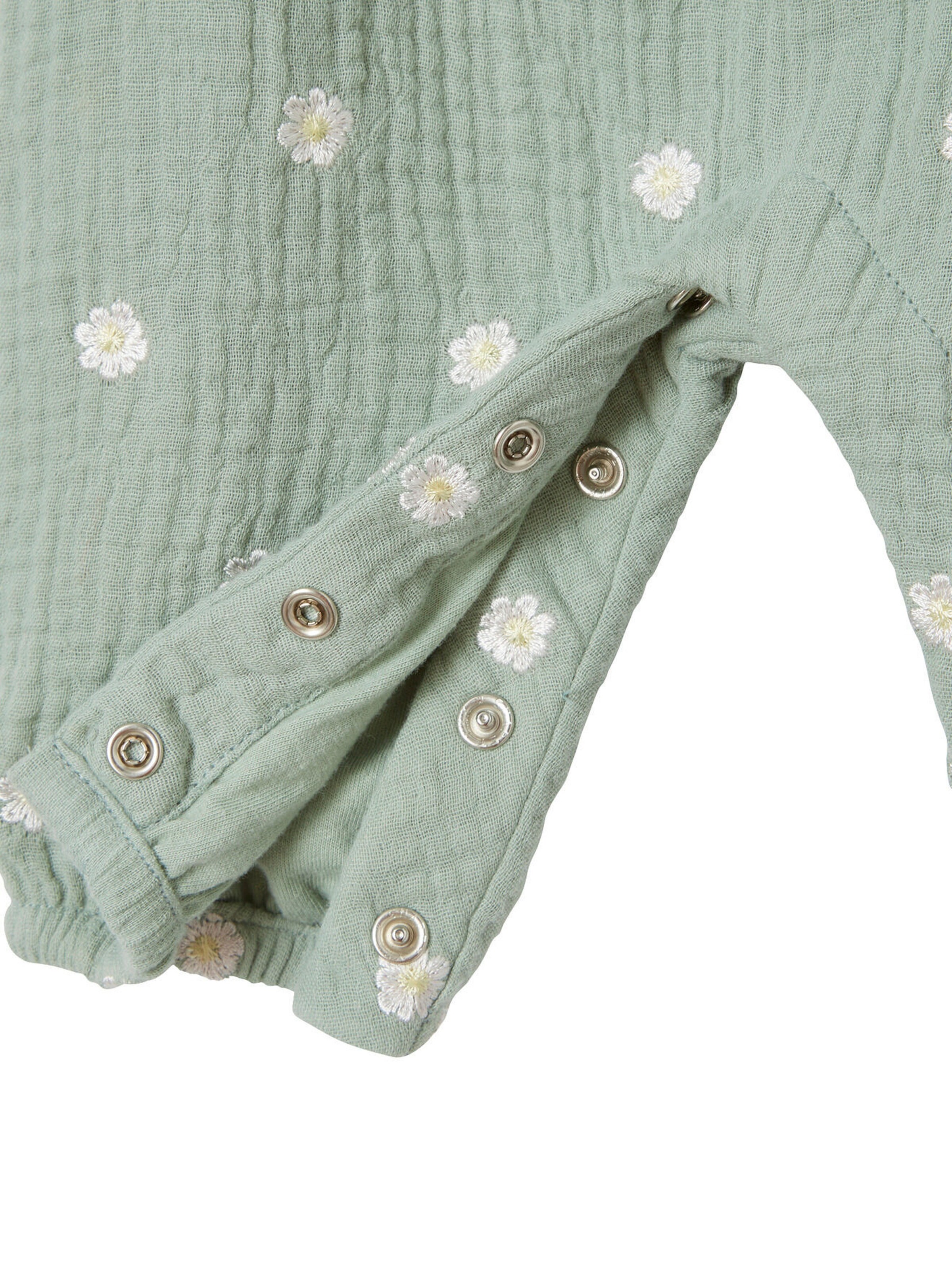 Vertbaudet Mädchen Baby Overall, bestickte Motive graugrün bedruckt