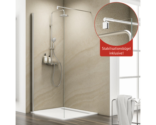 Walk-in M6 SCHULTE MasterClass ExpressPlus 90 cm profiel chroom helder glas vuilafstotende glascoating