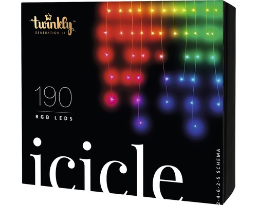 Twinkly LED lichtsnoer Net Generation II 190 LED's veelkleurige lichtkleur incl. WiFi en app-bediening