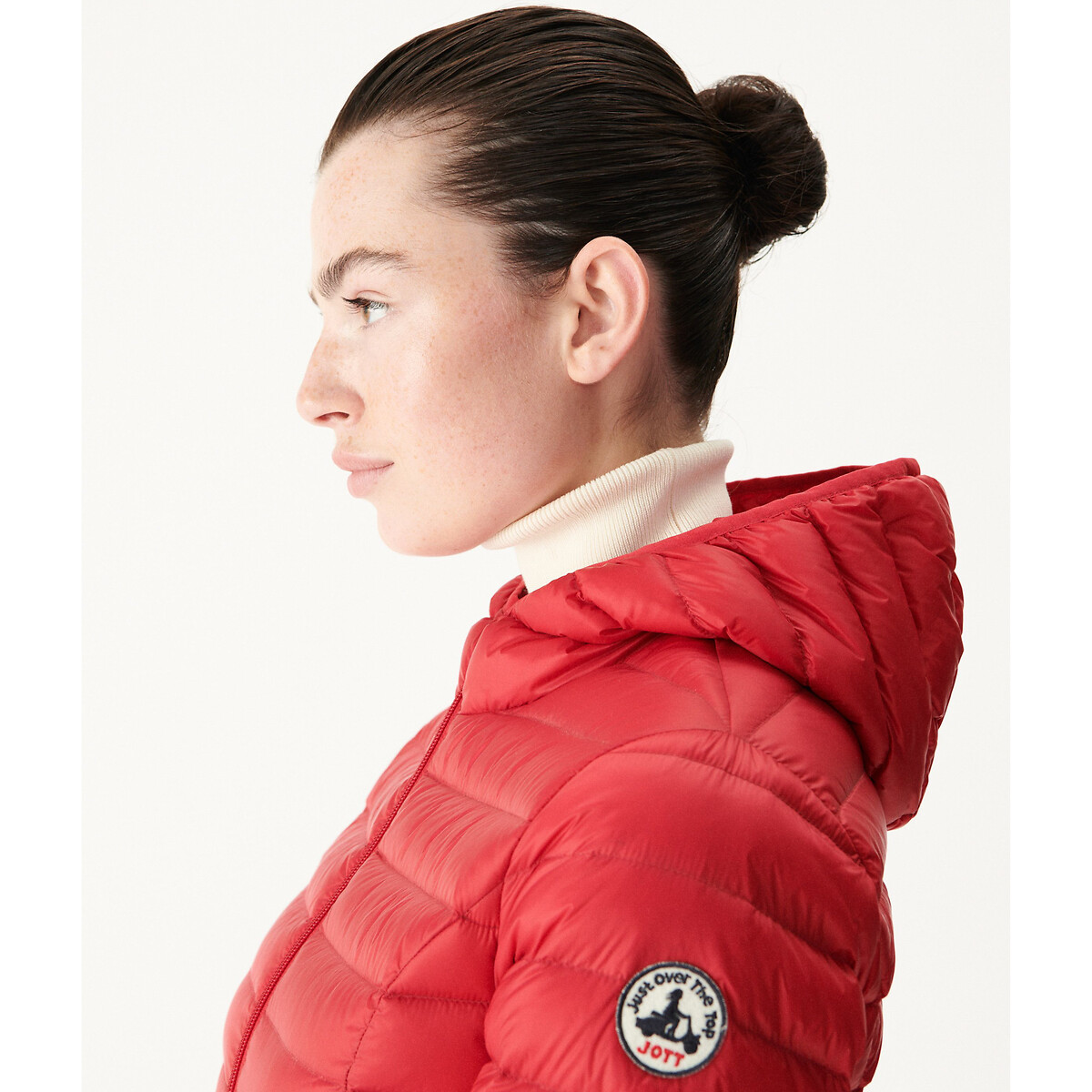 JOTT<br>Jaqueta acolchoada de plumas com capuz e zíper Cloe