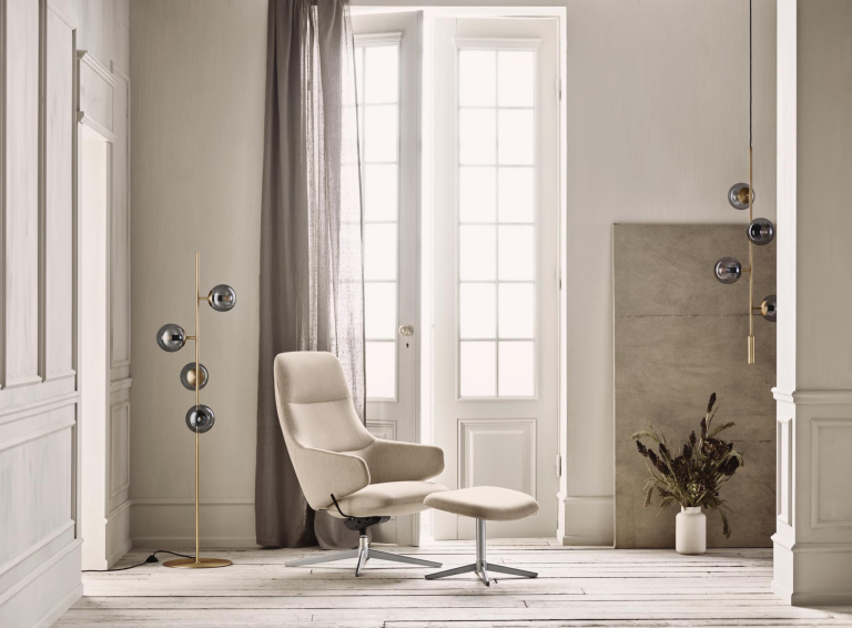 Bolia Clara voetenbank tone in tone Grey / Memory Grey White