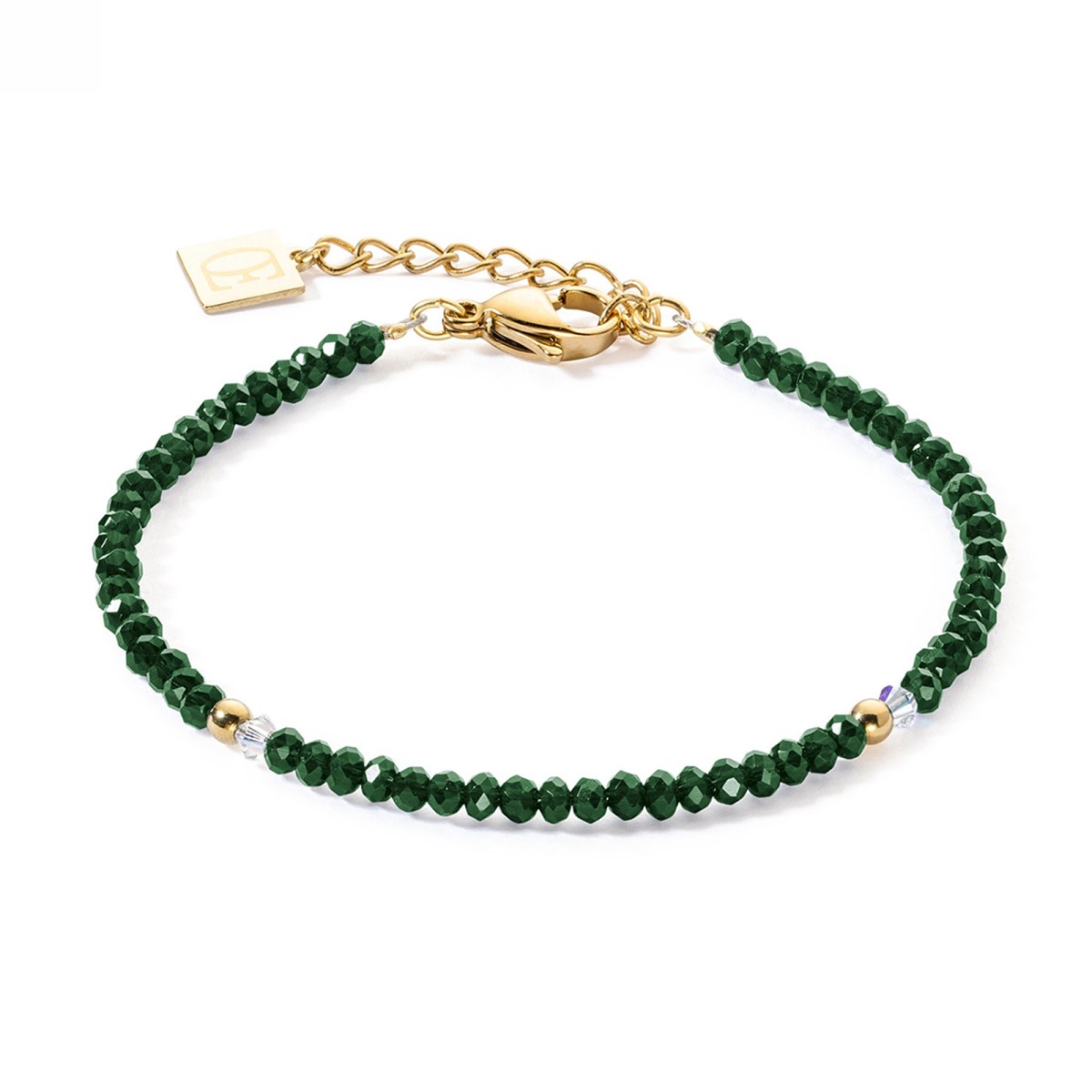 Bracelet Coeur de Lion Little Twinkle doré et vertfoncé