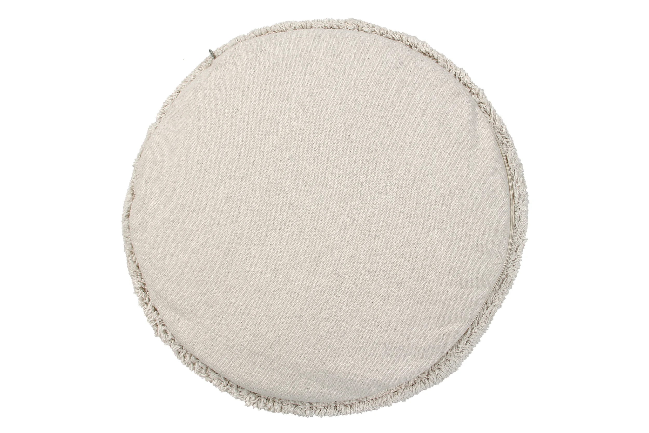 CHILL - Pouf rond couvert en coton | Beige