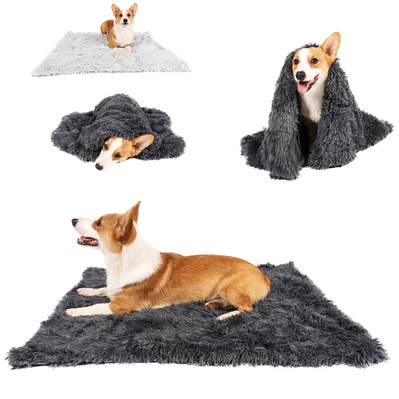 (100x75cm) Gemütliche Haustier Kuschel Decke für Hunde / Katzen - Dunkelgrau