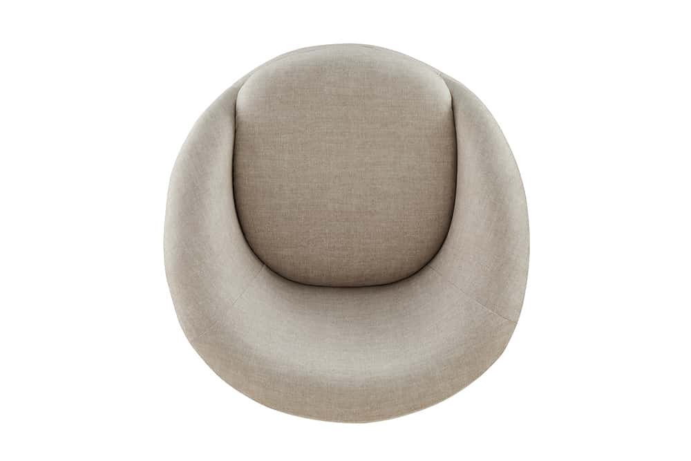 Drehbarer Design Sessel ALPINE beige Samt 360° mit Armlehnen