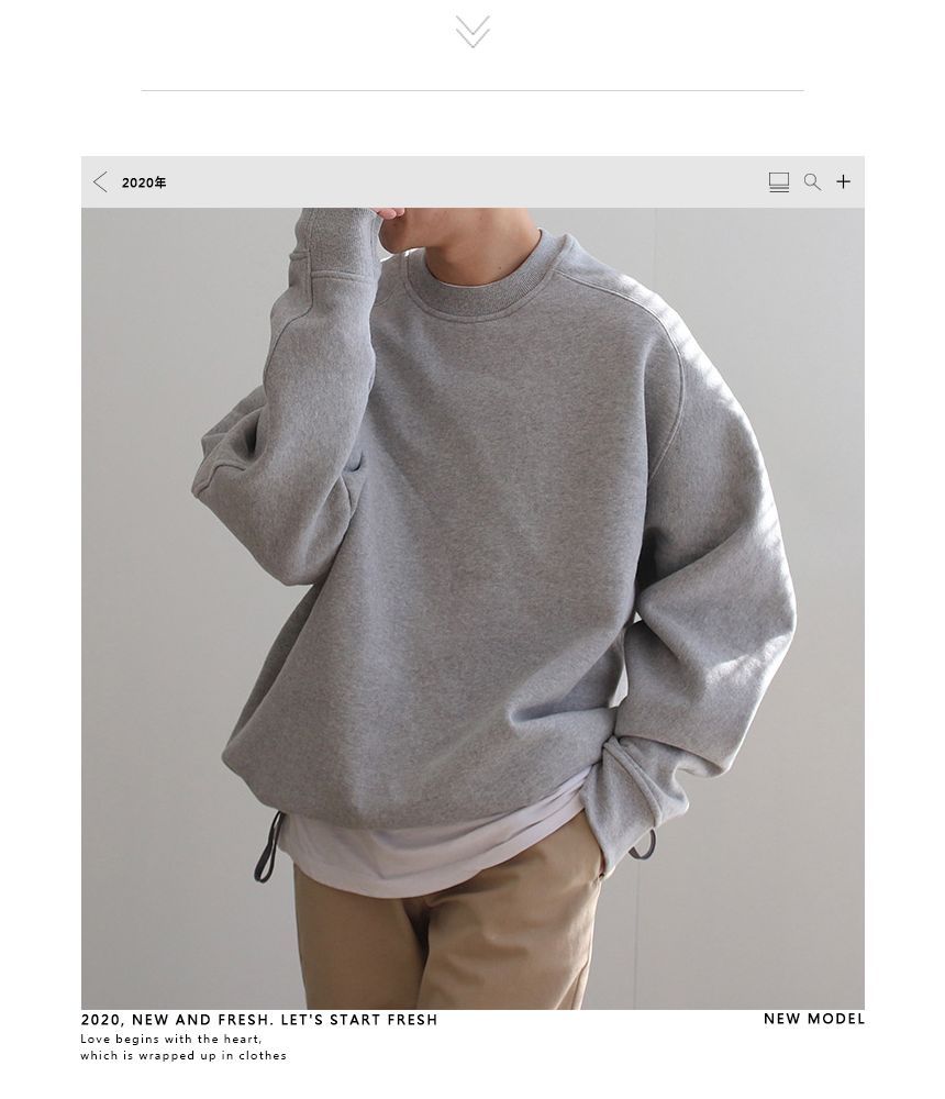 Okwano - Sweatshirt met ronde hals en effen kleur