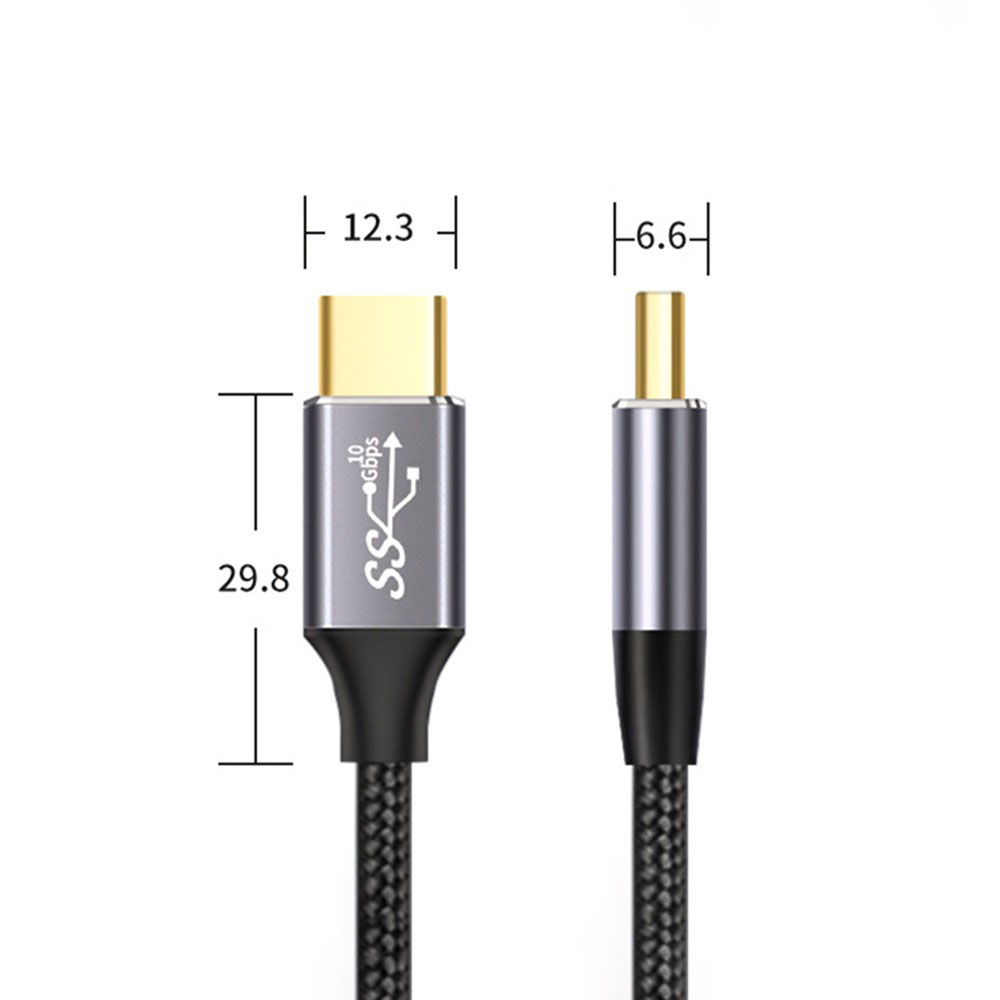 (3m) 100W USB C Power Delivery Schnell Ladekabel Nylon Datenkabel 4K@60Hz - Schwarz