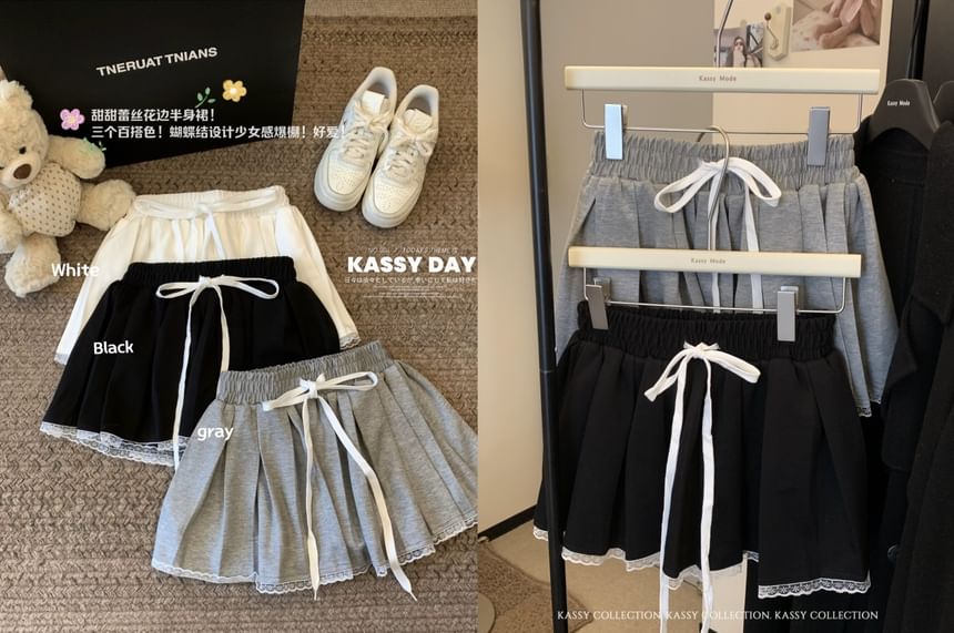 Closette - Effen mini A-lijn rok met elastische taille