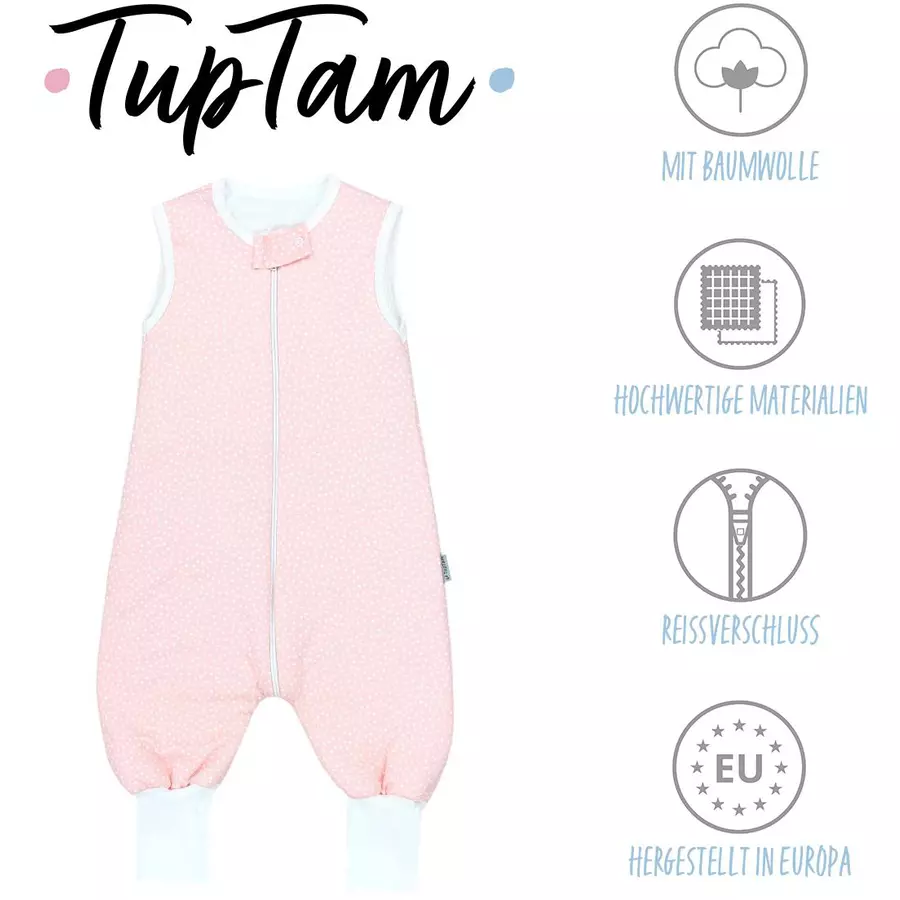TupTam Winter Babyschlafsack mit Beinen 2,5 Tog pastellrosa