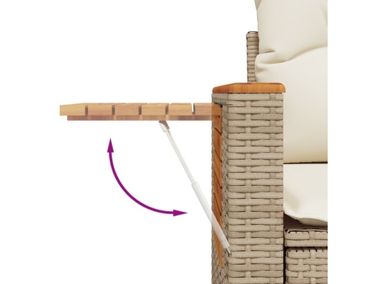 VIDAXL - Salon extérieur Salon de jardin 11 pcs avec coussins beige résine tressée