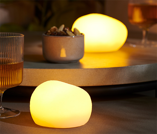 2 LED-Dekosteine