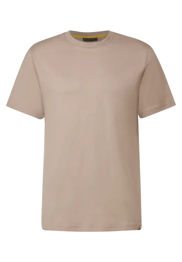 Basic T-Shirt in Unifarbe - dull sand