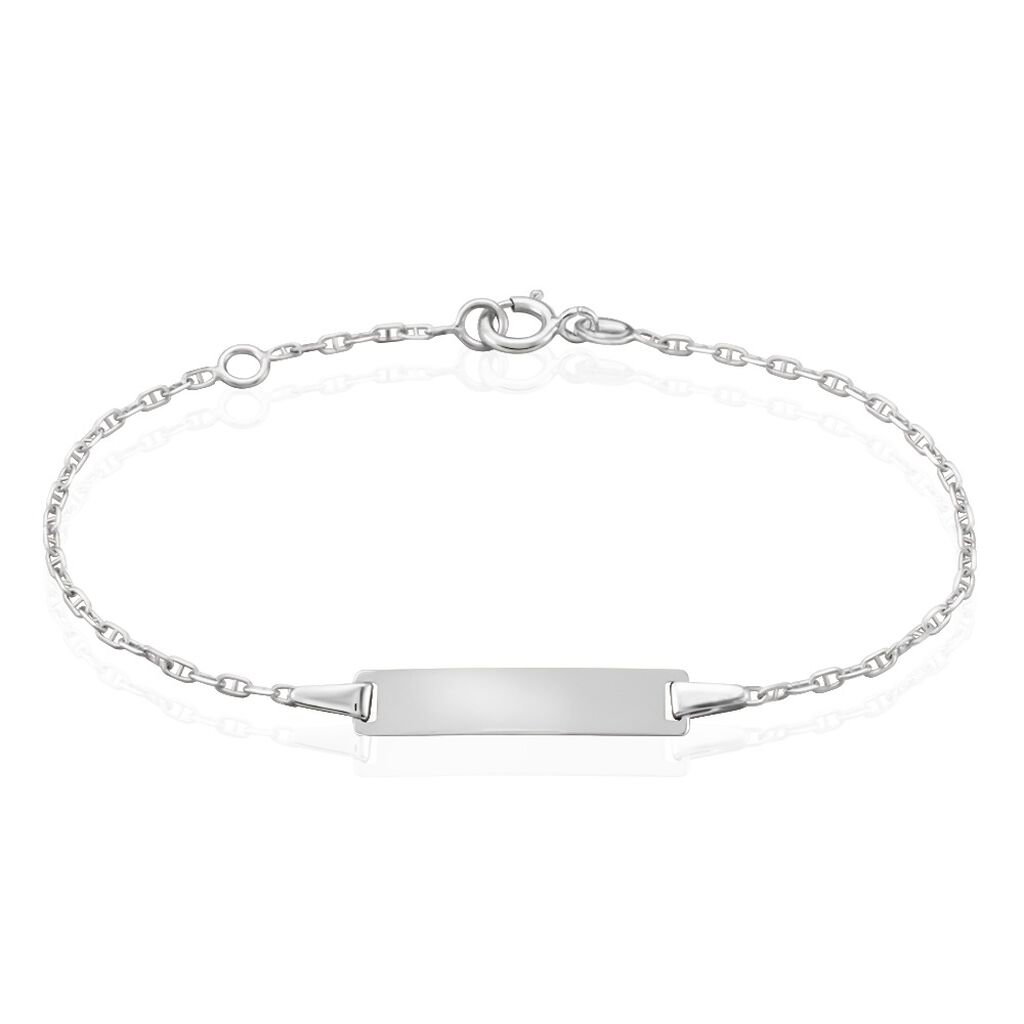 Bracelet Identité Marie-isabel Maille Forçat Or Blanc