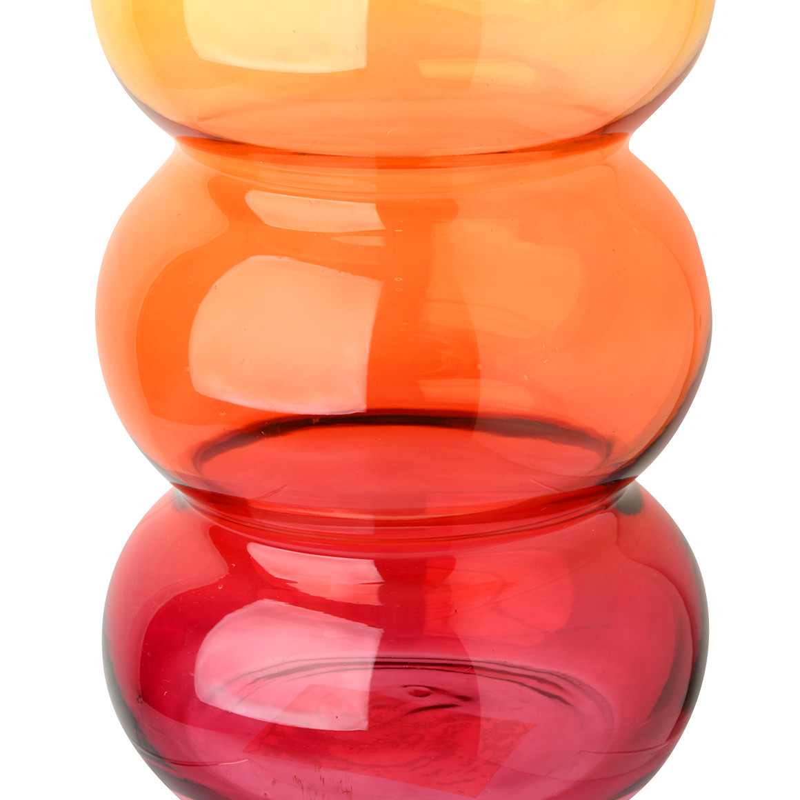 Vase in welliger Form pink / bunt