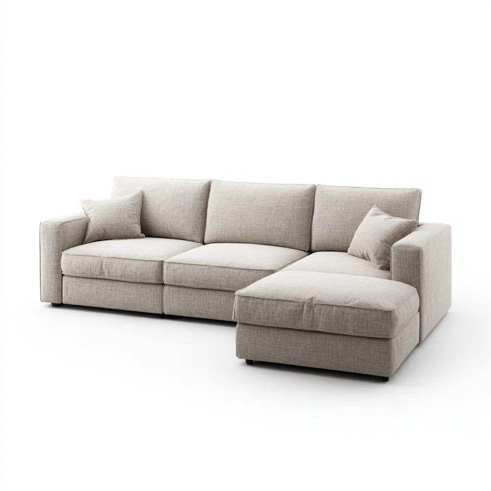 Ecksofa Stoff 250x150x85 cm – Beige – Modernes Design
