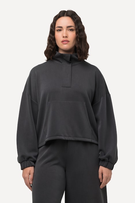 Sweatshirt, Stehkragen, Oversized, Langarm