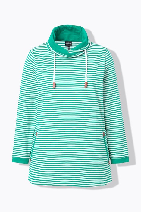 Sweatshirt, Ringel, Classic, Stehkragen, Langarm