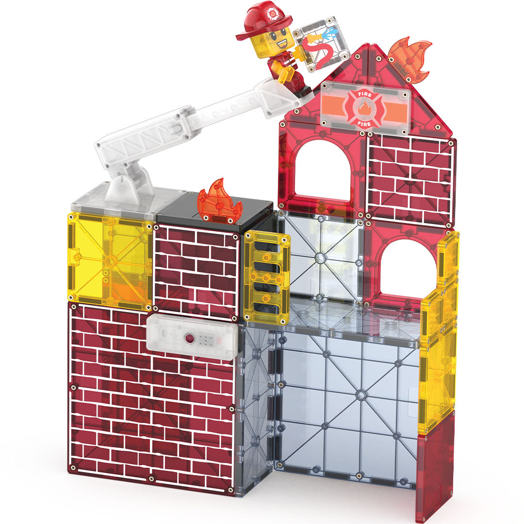 magna-tiles magnetische tegels fire station - 50st