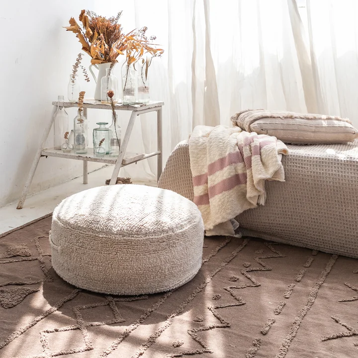 Lorena Canals - Chill Pouf, 50 x 50 cm, natur