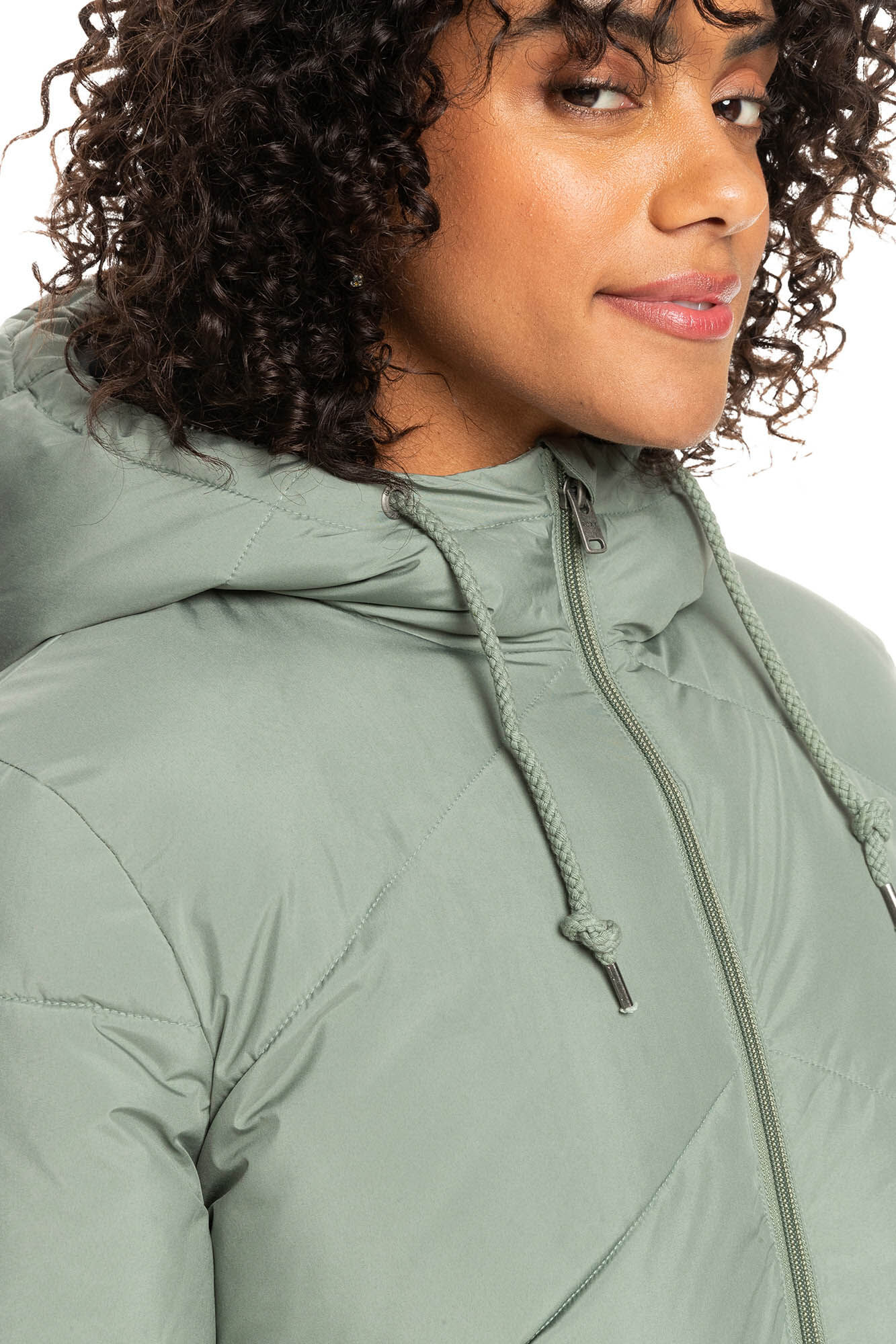 Better Weather™ - Jaqueta feminina longa acolchoada com capuz